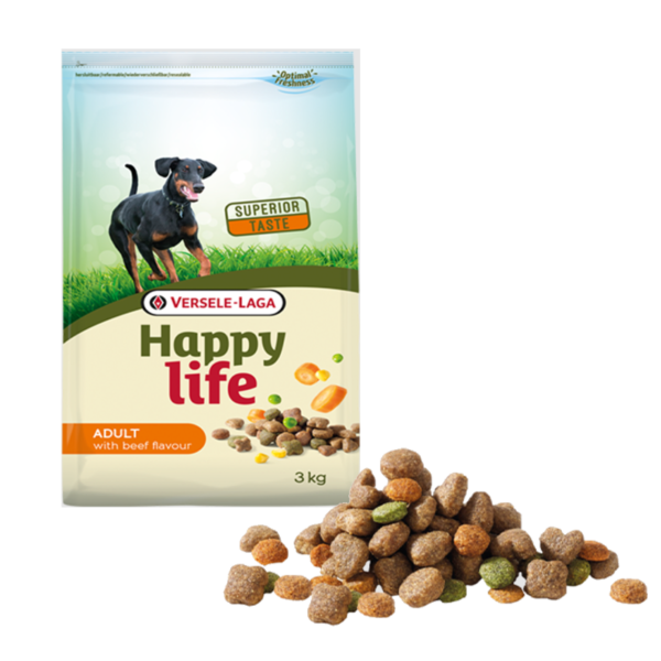 VERSELE-LAGA HAPPY LIFE FOR ADULT DOGS WITH BEEF